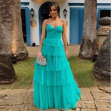 Eeqasn Falda moderna escalonada de tul, vestidos largos de baile de graduación, vestidos de fiesta de noche formales de talla grande de Arabia Saudita, 2022 (1)