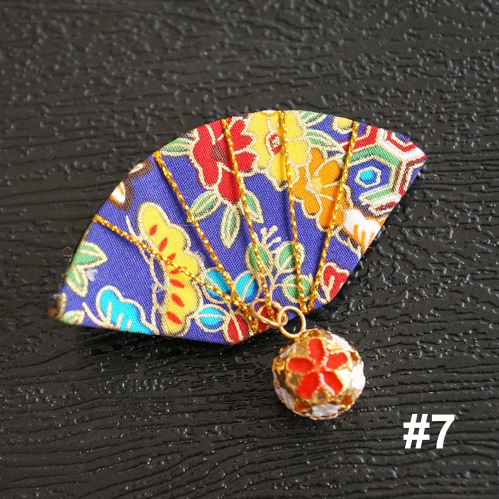 Винтажный женский милый веер с Сакурой маленькая заколка в форме колокольчика