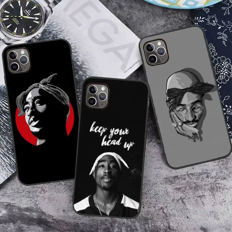 

Rapper 2pac Tupac Phone Case for iPhone 7 8 11 12 Pro X XS XR Samsung A S 6 7 9 10 51 70 mobile bags