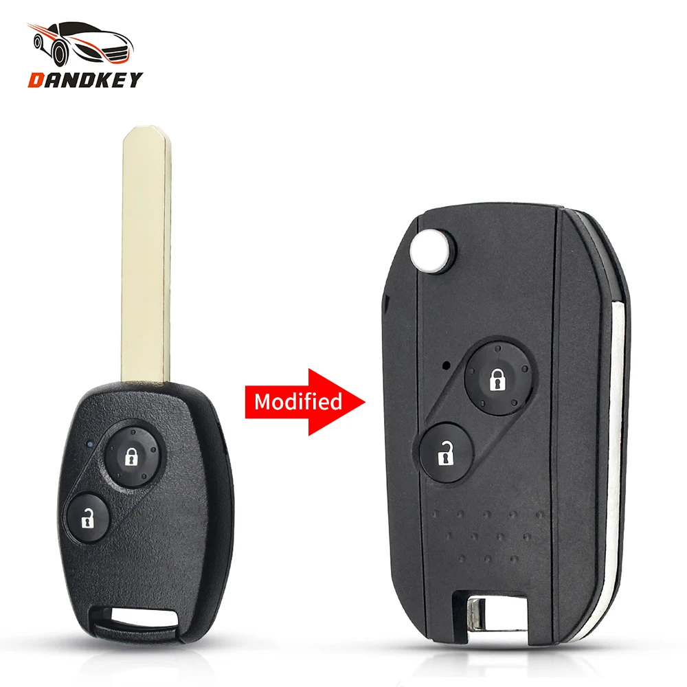 

Чехол-книжка Dandkey для Honda Fit, Accord, Civic, CRV, Pilot, Insight, Jazz, HRV, модифицированный, 2/3/4 кнопок, неразрезанный корпус для дистанционного управления авто...
