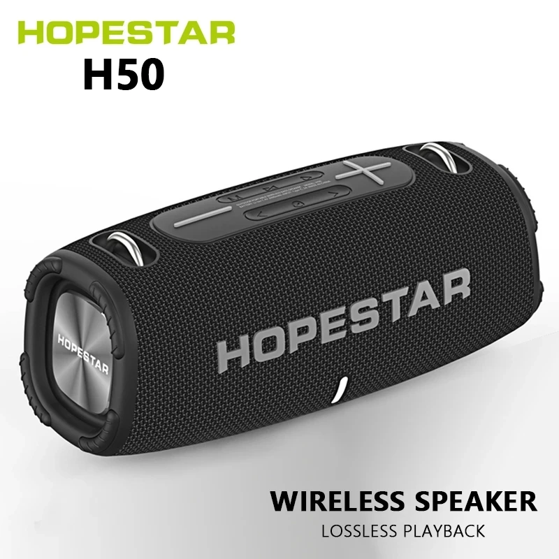 Беспроводная Портативная колонка HOPESTAR H50, Bluetooth колонка с большим барабанным ремешком, уличная мощная TWS колонка с мощными басами для вечеринок