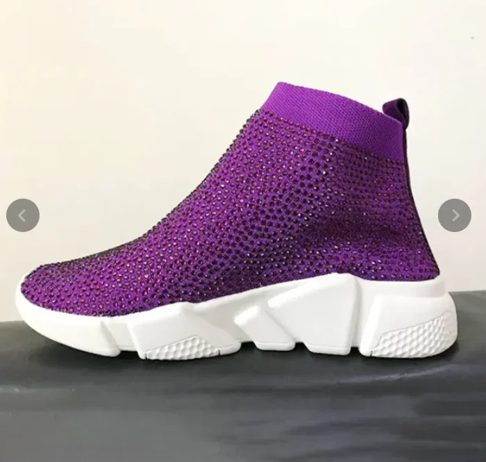 Кроссовки на плоской подошве для мужчин и женщин эластичные ботинки с цветным