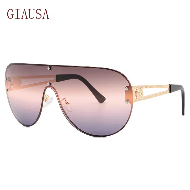 

GIAUSANew European and American fashion metal sunglasses sunglasses men's toad glasses glasses yellow