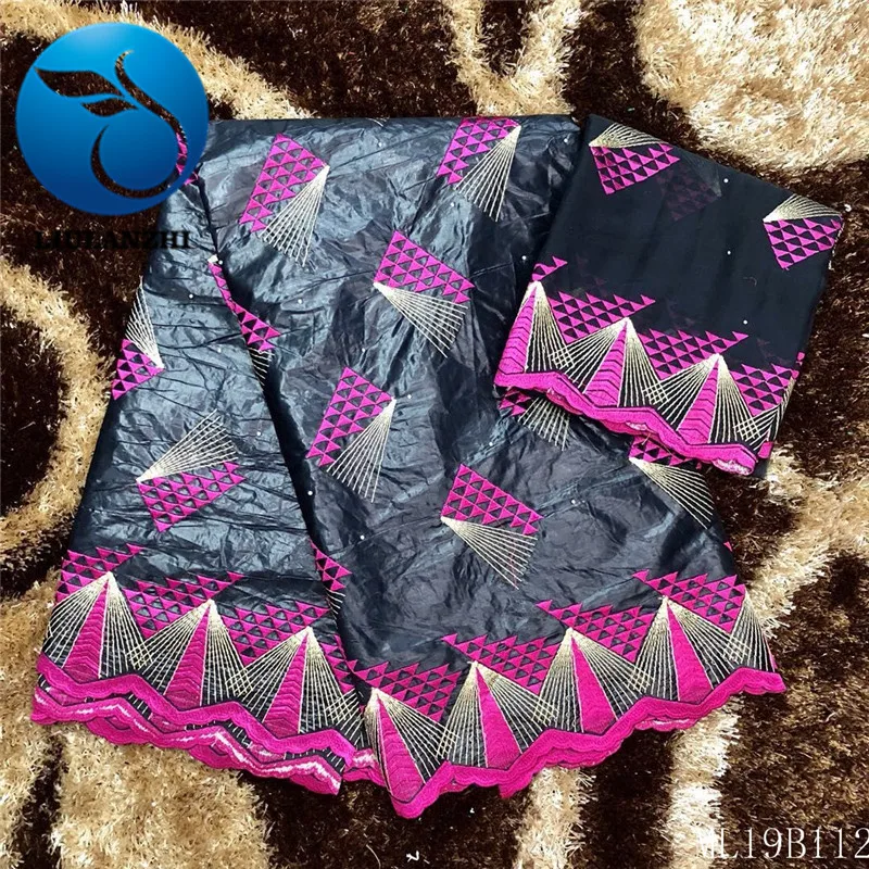 

LIULANZHI african bazin fabrics 5+2yards nigerian bazin getzner with stones Top sale embroidery geterzn broderie ML19B112