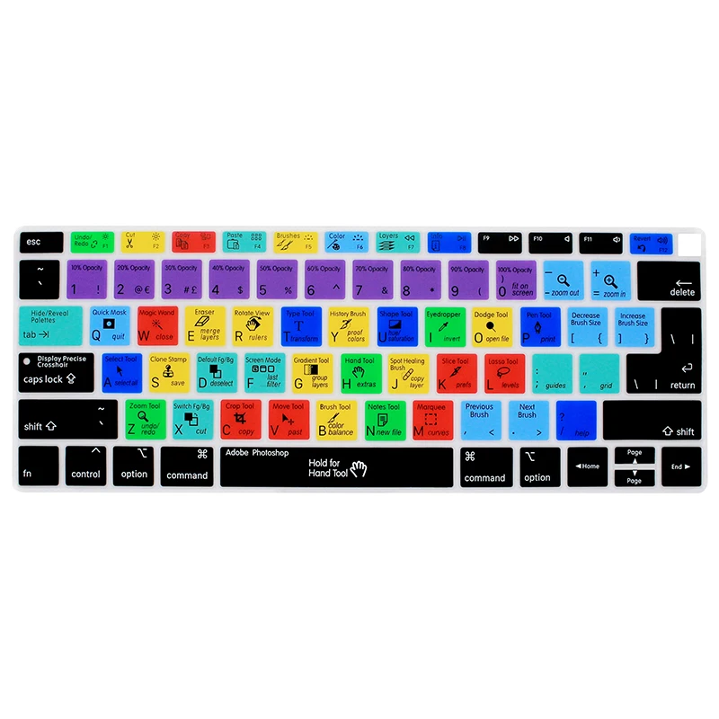 HRH ярлык Hotkey силиконовая клавиатура для ноутбука Обложка кожа MacBook новейший Air 13