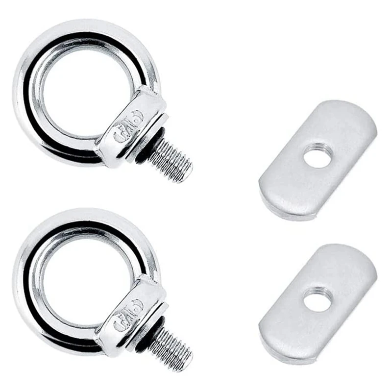 

4Pack Stainless Steel Kayak Track Mount Tie Down Eyelet Rail & 1x Vent with Nylon Base Marine Stainless Steel 304 Top