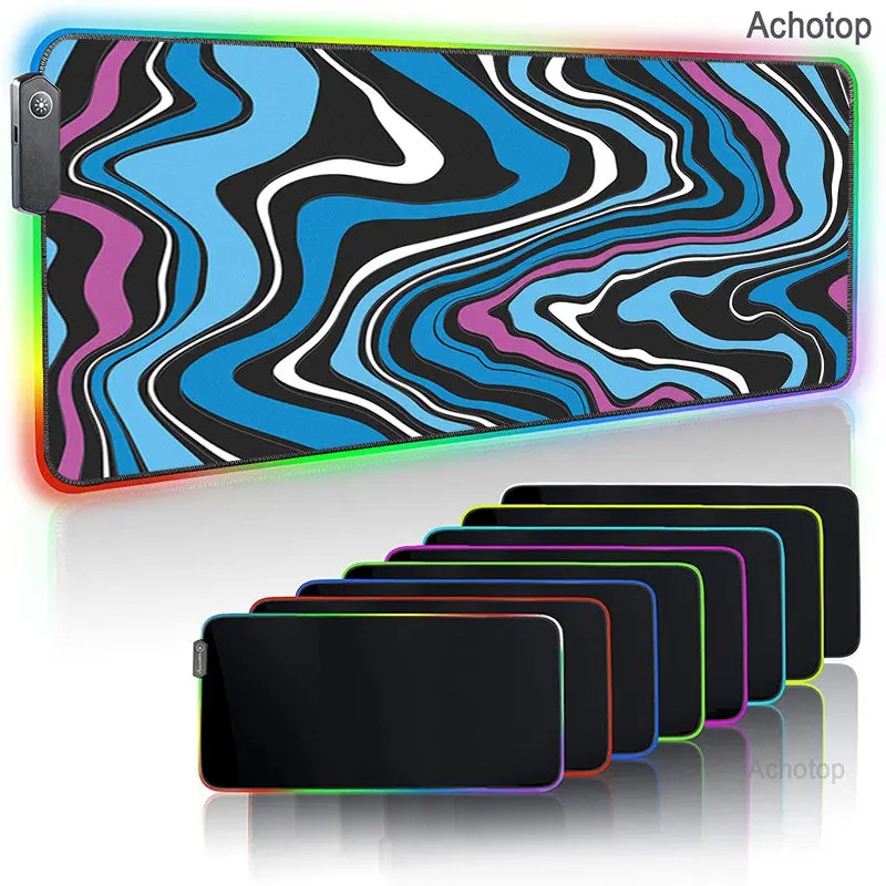 

Personalized Fabric RGB Mouse Pad Art Table Mats Carpet Desk Pad LED Mouse Mat XXL Black Big Mousepad for PC Computer Table Mat