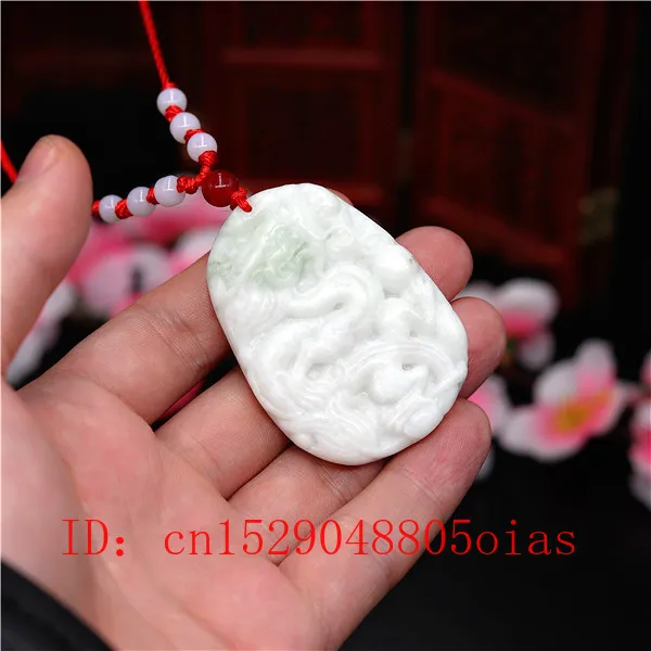 Natural White Chinese Jade Dragon Pendant Necklace Charm Jewellery Fashion Accessories Carved Amulet Gifts for Women Men | Украшения и