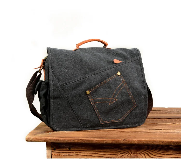Простая стильная холщовая сумка-мессенджер Мужская Ретро сумка для ноутбука 15 6