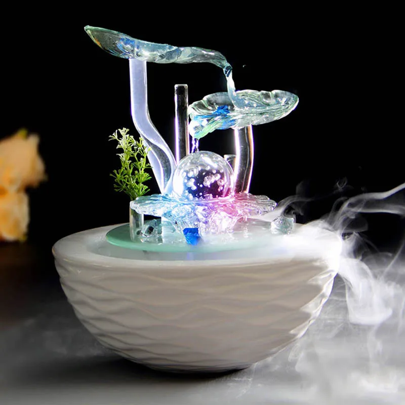 

Wealth Bring Good Luck Water Fountain Fengshui Crafts Home Decoration New Year Gifts Office Desk Business Tan Color