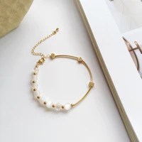 fashion charm asymmetric transparent bead bracelets for women girls aesthetic golden bracelet female simple bangle jewelry gifts