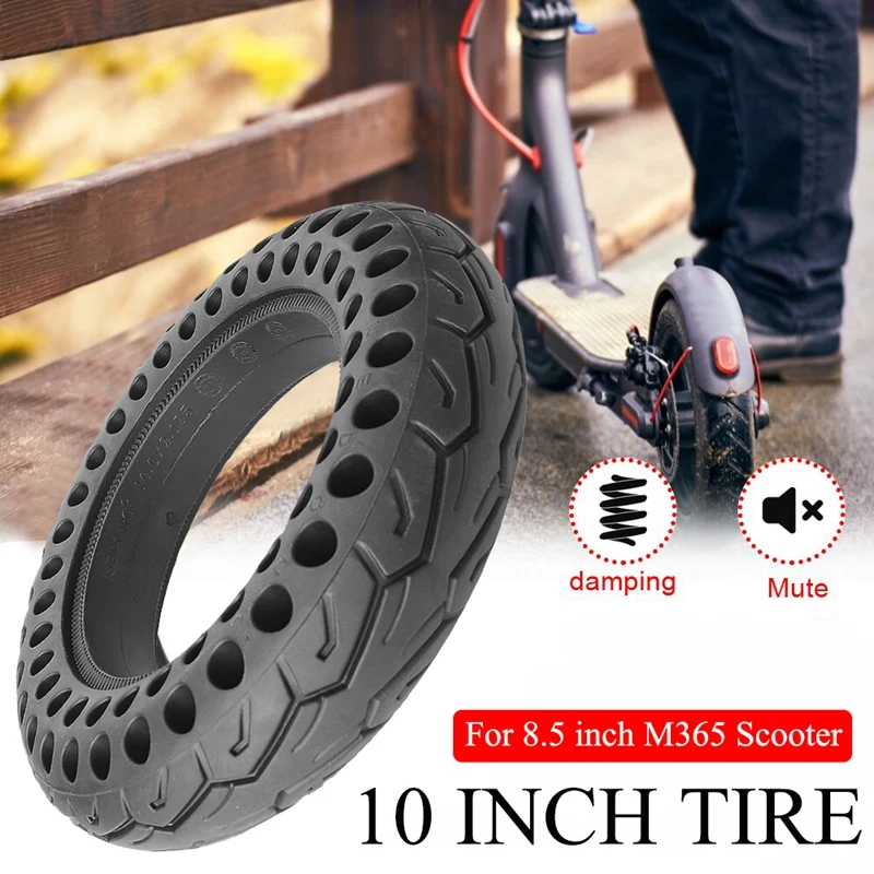 

10 Inch Electric Scooter Rubber Solid Tire Durable Honeycomb Shock Solid Tires for 8.5 Inch Xiaomi M365 Pro