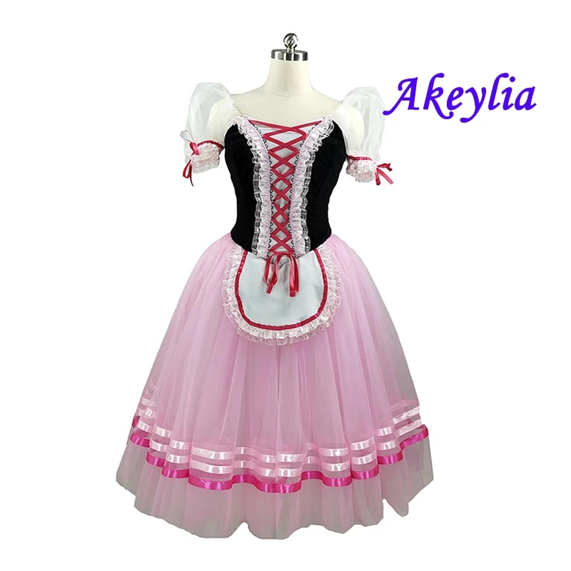 Girl giselle ballet long romantic professional dress Blue green Velevt Giselle Dresses Burgundy Performance Stage Costumes Pink