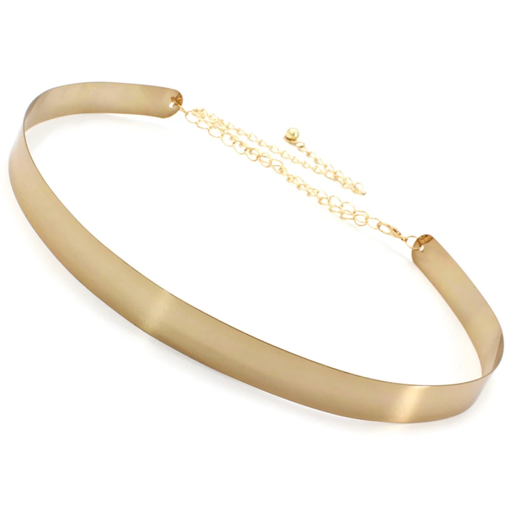 

Women Decorations All Suit Wide Side Casual Coat Dress Elegant Eye Catching Solid Belt Fashion Waistband Metal Chain Stretchy