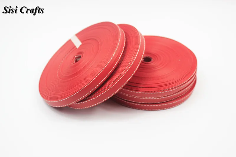 Лента Sisi для поделок 1 см Плоская из искусственной кожи лента с косым шнуром 3/8