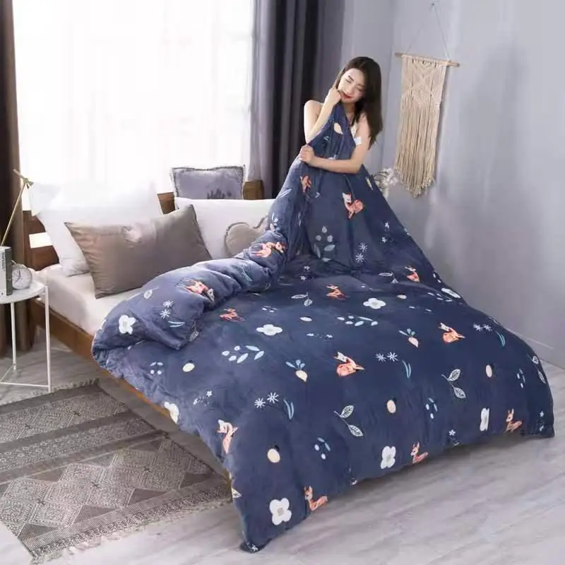 as picture JaneYU, 15 цветов, пододеяльник, фланелевый, флисовый, с цветочным принтом, пододеяльник, одеяло, чехол, зимний, мягкий, теплый, плюшевый, пододеяльник - Цвет: as picture
