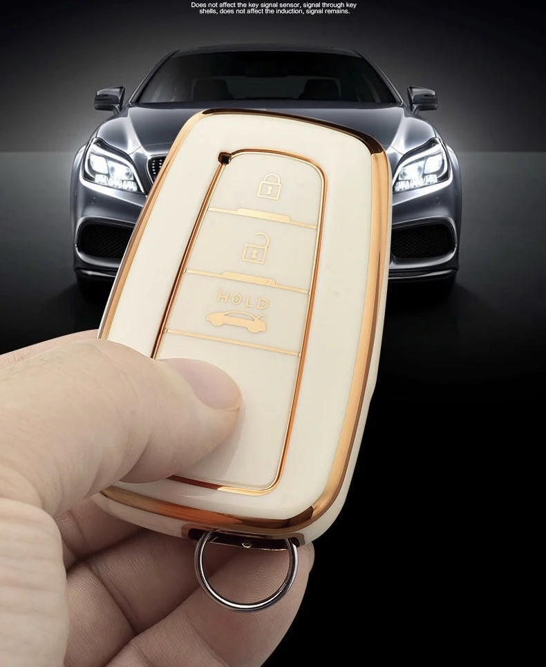 Чехол для автомобильного ключа из ТПУ с гальваническим покрытием Toyota Corolla Rav4 Camry 70