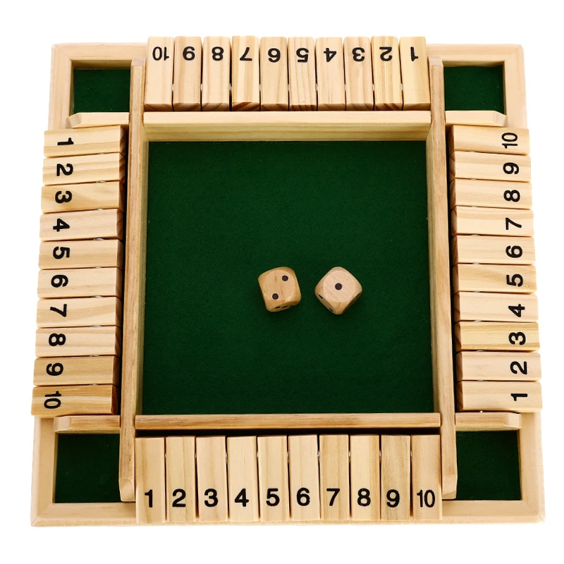 Настольная игра с 10 цифрами деревянная Делюкс Shut the Box настольная игрушка для