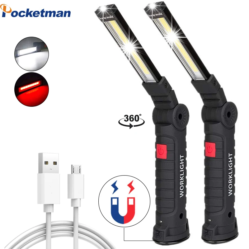 Встроенный аккумулятор USB зарядка портативный COB Рабочий фонарь супер яркий