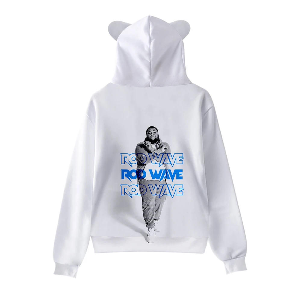 

3D Rod Wave Zipper Hoodies Tracksuit Cat Ear Hooded Zipper Shirt Long Sleeve Jacket Sweatshirt Children's Clothing