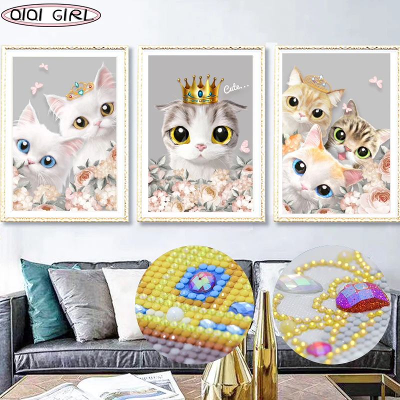 5D алмазная вышивка круглый кристаллический горный хрусталь картины Мультяшные