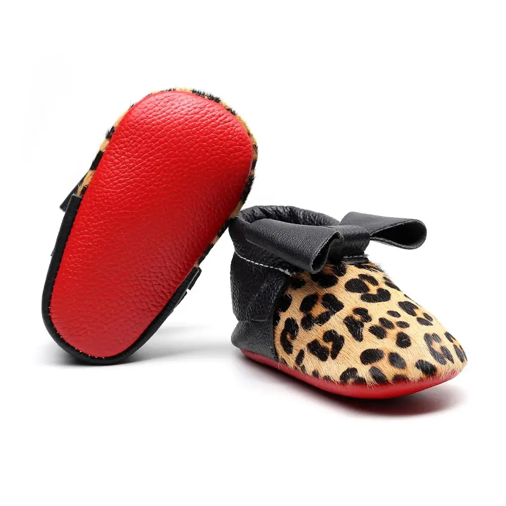 Леопардовая обувь с большим бантом для маленьких девочек принцессы из
