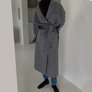 Качественное зимнее шерстяное пальто Lamtrip 2020, двубортное классическое длинное пальто, женская Свободная верхняя одежда с поясом