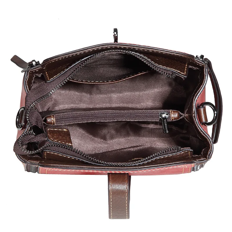 

Bestform 2021 New Vintage Embossing Genuine Leather Shoulder&crossbody Bags Leisure Small Bag Cowhide 3 Colors Floral Handbags