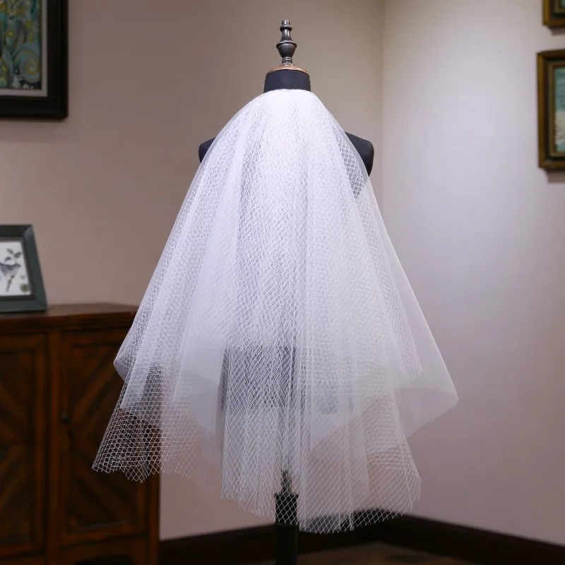 

Short Wedding Veil with Comb High Quality Soft Tulle with Netting Ivory Wedding Veil Bridal Veil Cheap