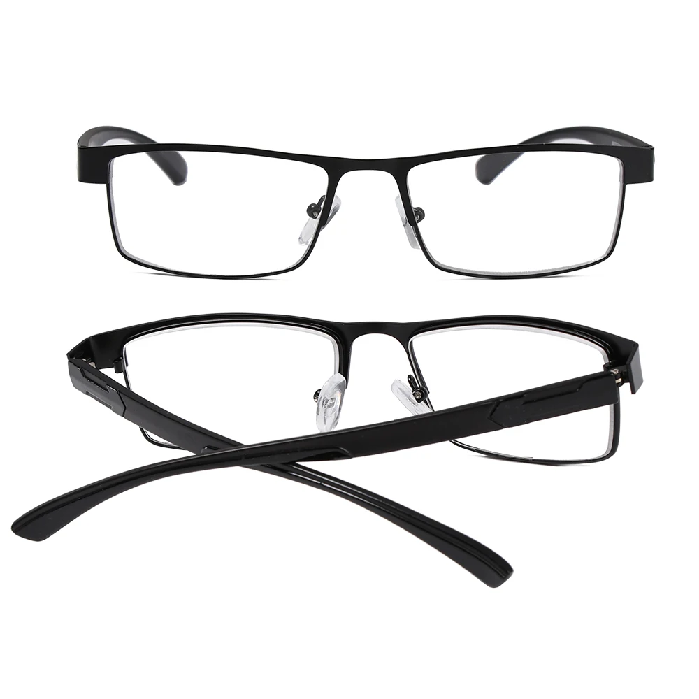 Hot Men's Business Reading Glasses Titanium Alloy Frame Ultra Light Resin Eye Wear Hyperopia Presbyopia Prescription Glasse - Цвет оправы: Black 1