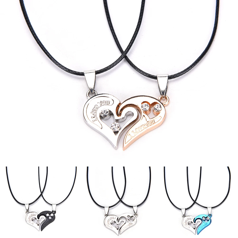 2 шт. модные трендовые парные подвески цепочка в виде режима черного сердца