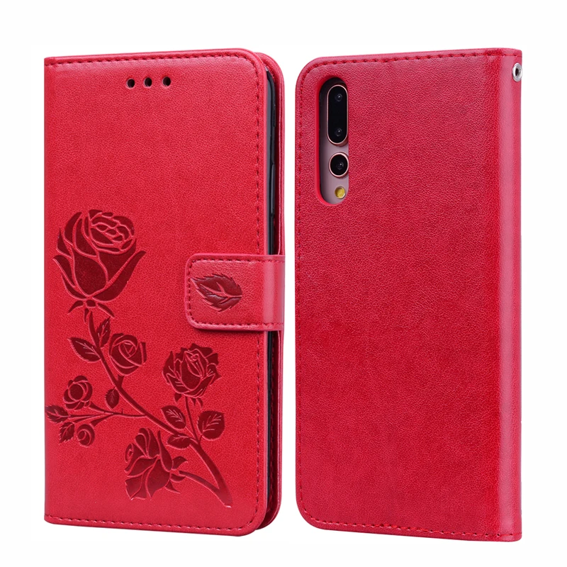 

Rose Flower Leather Case For Huawei P20 Flip Cover Coque Funda PU Leather Wallet Cover For Huawei P 20 Capas