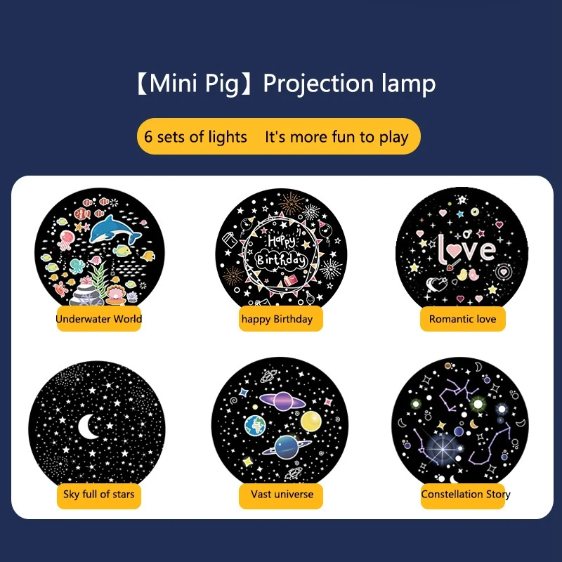 

Led Star Projector LED Night Light Baby Star Lamp with 6 Projection Films 4 Light Mode for Halloween/Christmas Gift Etc