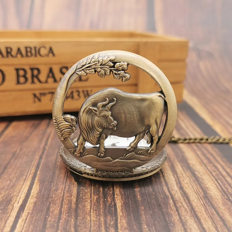 Горячие китайские зодиака полые петухи курица 3D дизайн курицы карманные часы