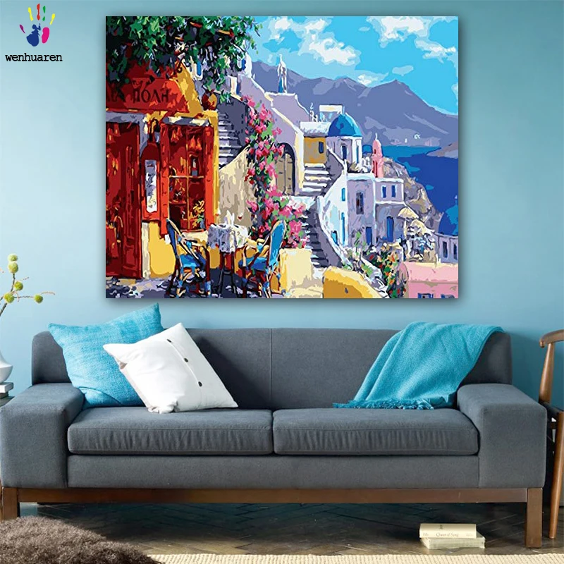 DIY картинки для раскраски по номерам с красивыми цветами изображение замка