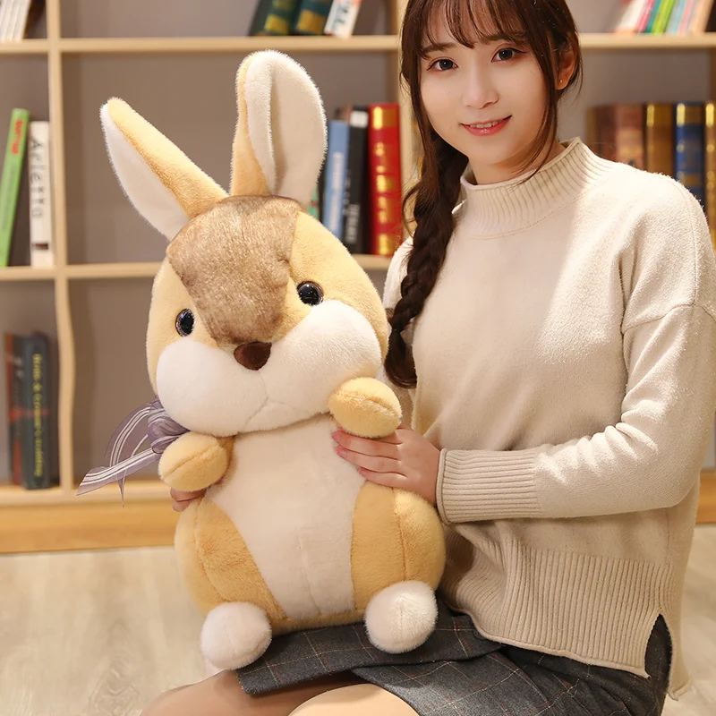 1 шт. горячая плюшевая мягкая милая кукла кролик Huggable серый/коричневый плюшевый