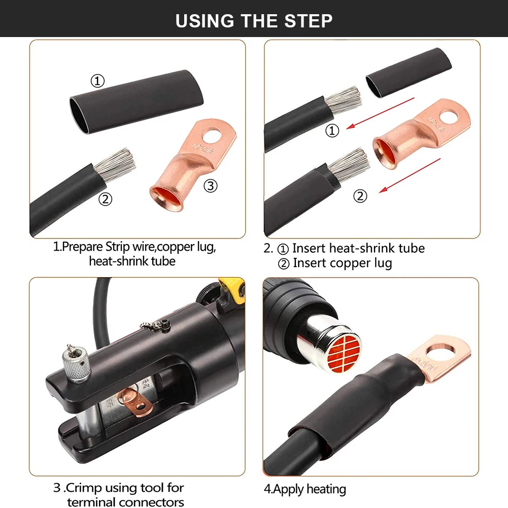 

60PCS Copper Wire Lug Assortment Kit Battery Cable Ends Terminal With Heat Shrink Tubing Terminals Soldered Connectors Kit