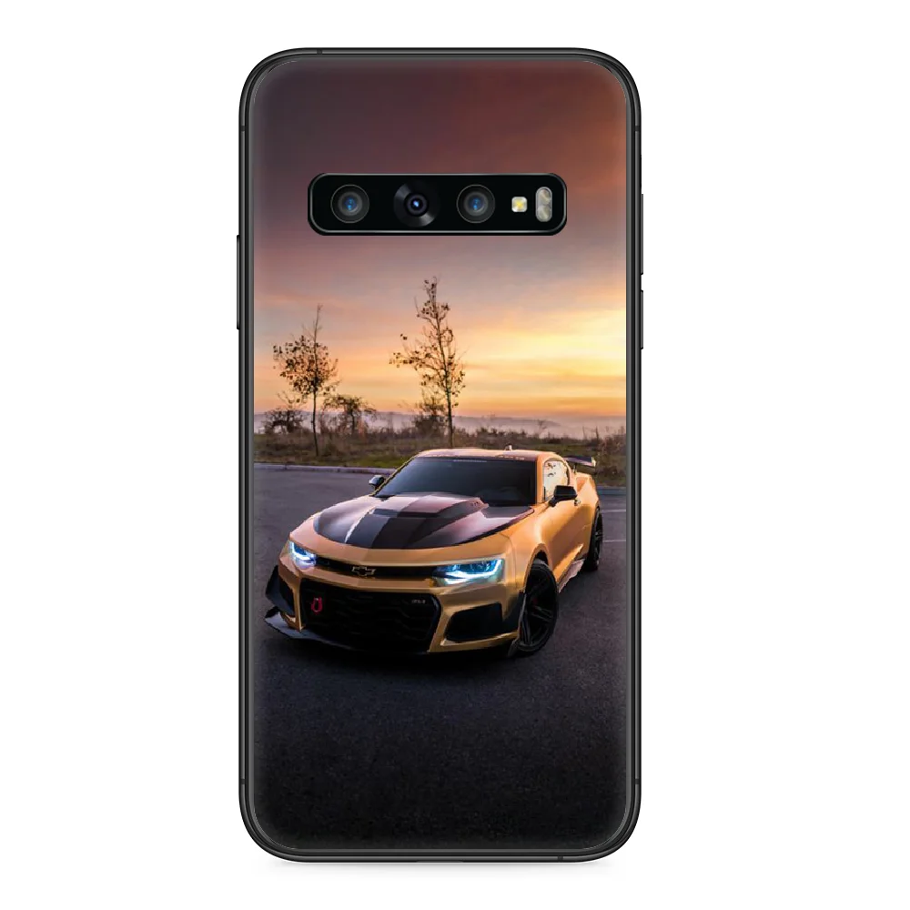 

Chevrolet Bumblebee Sports car Phone case For Samsung Galaxy S 10 20 3 4 5 6 7 8 9 Plus E Lite Uitra black hoesjes soft shell