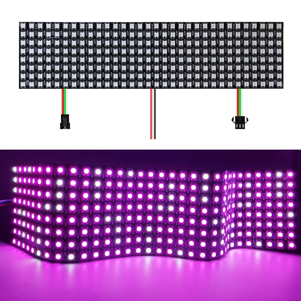 

DC5V WS2812B LED Digital Flexible Individually Addressable Panel Light WS2812 8*8 16*16 8*32 Pxiels Module Matrix Screen