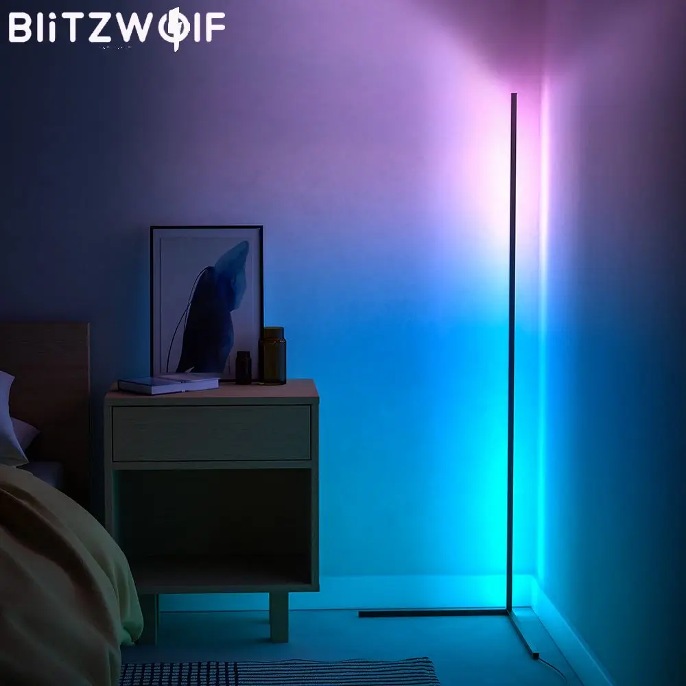

BlitzWolf AC 100-240V 20W RGB LED Floor Lamp RF Remote Smart lamp Bedroom Living room Atmosphere indoor lighting standing light