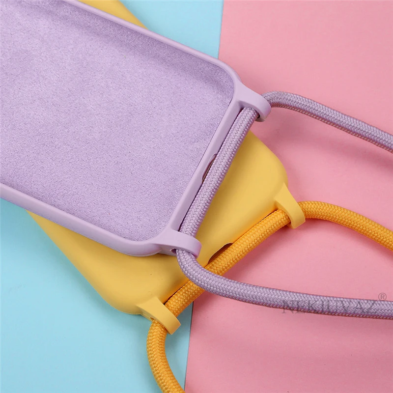 

Чехол для iPhone 12, 11 Pro Max, XR, X, XS Max, 7, 8 Plus, 7P, 8 P, SE 2020, 12 Mini, силиконовый, с ремешком