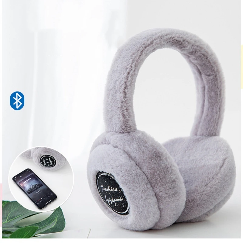 Зимние теплые складные наушники Bluetooth беспроводные плюшевые защита для ушей