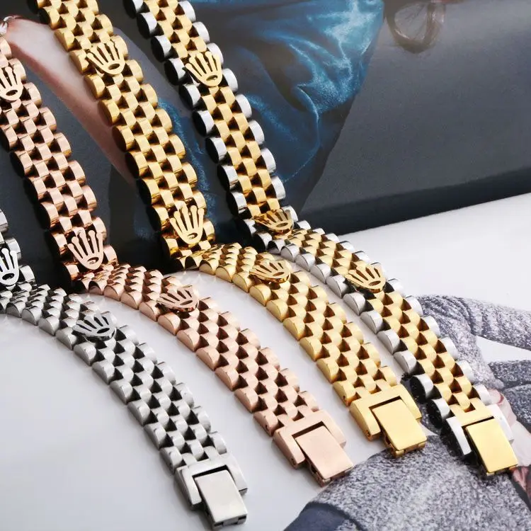 Роскошный браслет-цепочка с изображением короны для мужчин Подарочная бижутерия