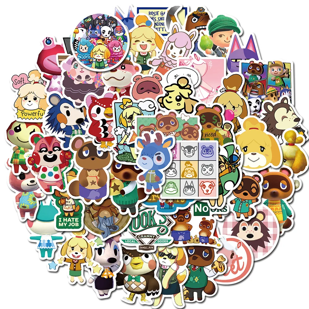 

10/50Pcs/Lot Stickers Animal Crossing Forest Friends Club Graffiti Pegatinas Mobile Skateboard Computer Amiibo Naklejki Sticker