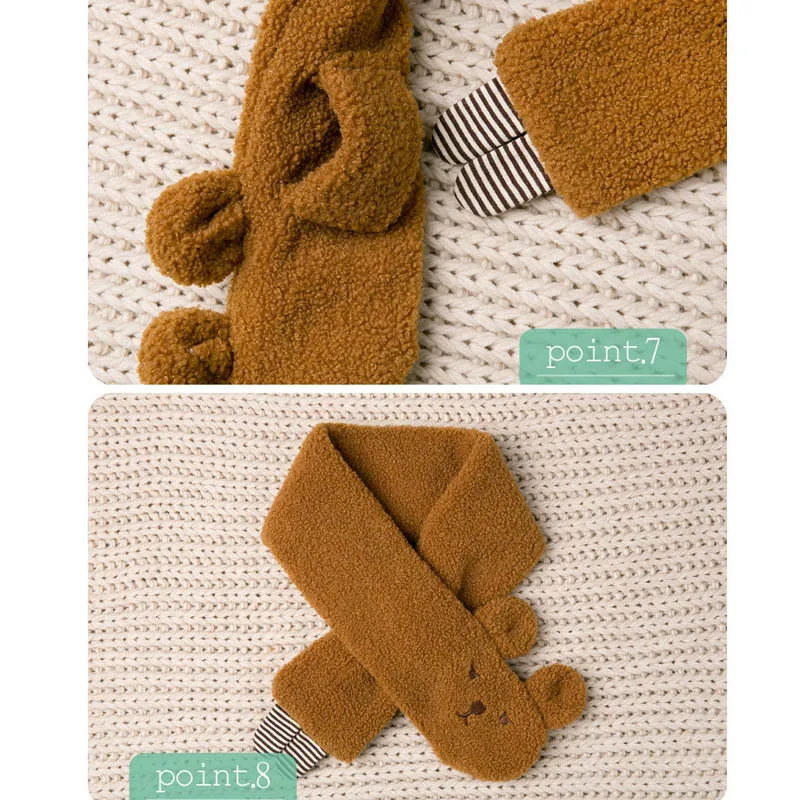 

6-18M Newborn Baby Hat Set Baby Girls Boys Winter Knit Caps Scarves Cute Neck-Wrap Warm Cartoon Hat Scarf Sets