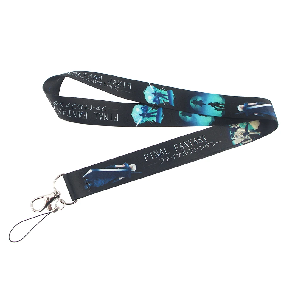 

LX467 Final Fantasy Lanyard Neck Strap Rope For Mobile Cell Phone ID Card Badge Holder With Keychain Keyring