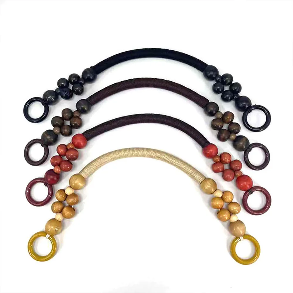 

4pcs 48cm Wooden Beads Wood Handle on Hangbag Bag 0137