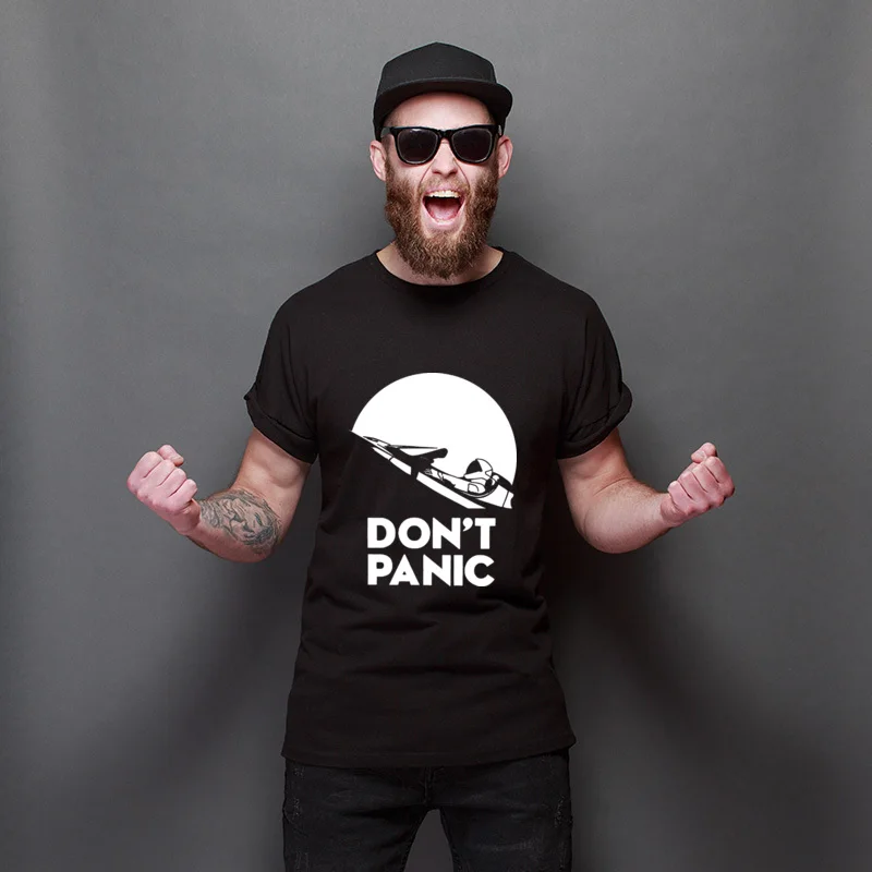 

Don't Panic O-Neck Street T-Shirt High Quality Men Tees Unisex Slim Fit Tee-Shirt Gifts