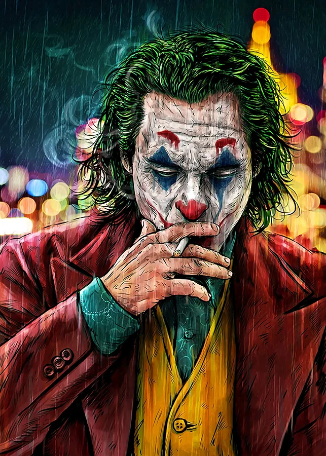 

Graffiti Art Movie Joker Smoking Canvas Painting Wall Art Posters and Prints for Living Room Wall Pictures Home Wall Decoration