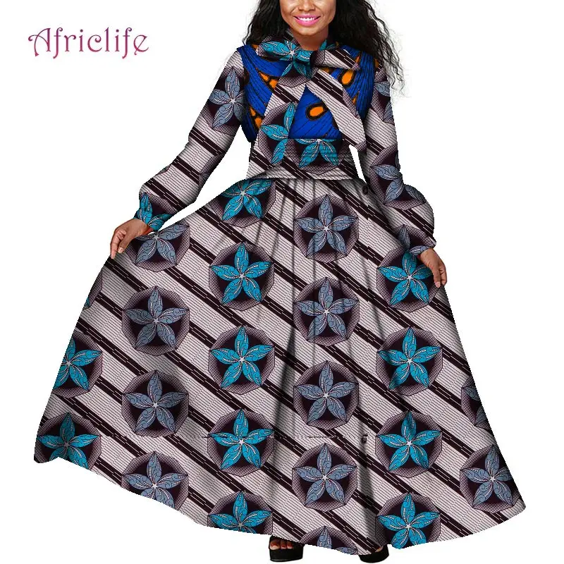 Платья макси большого размера африканская одежда восковая ткань Дашики Анкара